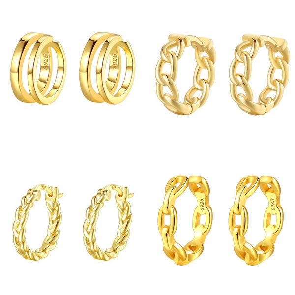 Golden Geometric Cold Wind Small Circle Ring