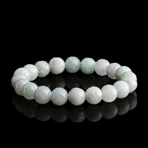 Natural Emerald Lotus Beads Jade Bracelet