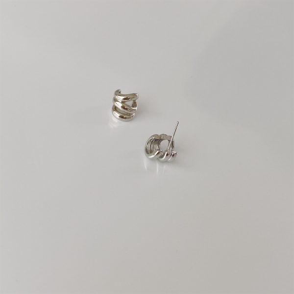 Women's Metal Three-layer Small Circle Ear Studs
