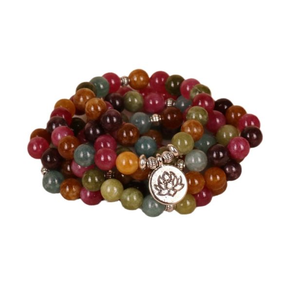 108 Beads String Lotus Hanging Multi-layer Bracelet