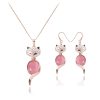 Opal Necklace And Earrings Two Piece Jewelry Set