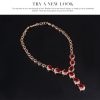 Charming Red Gemstone Jewelry Four-piece Set European And American Wedding Accessories