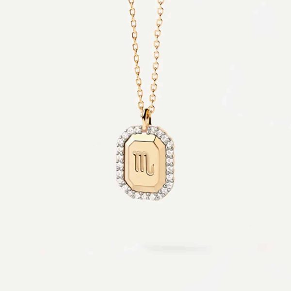 S925 Sterling Silver Twelve Constellation White Zircon Ladies' Pendant Necklace