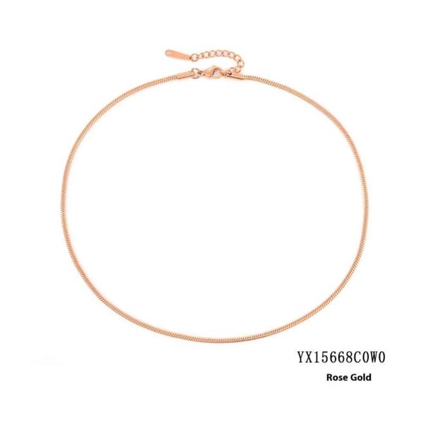 Women's Long Stainless Steel Necklace Simple Couple