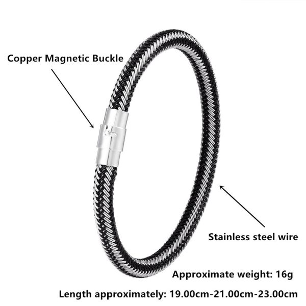 Men's Charm Titanium Steel Wire Bracelet Magnet Socket