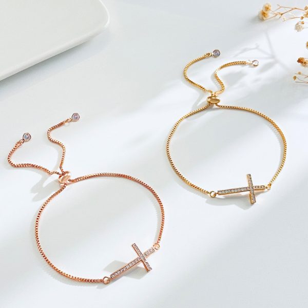Women's Diamond Pull-out Cross Bracelet