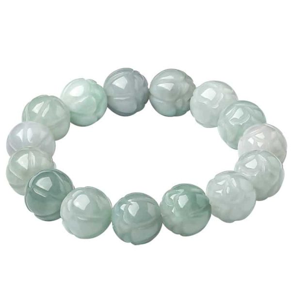 Natural Emerald Lotus Beads Jade Bracelet