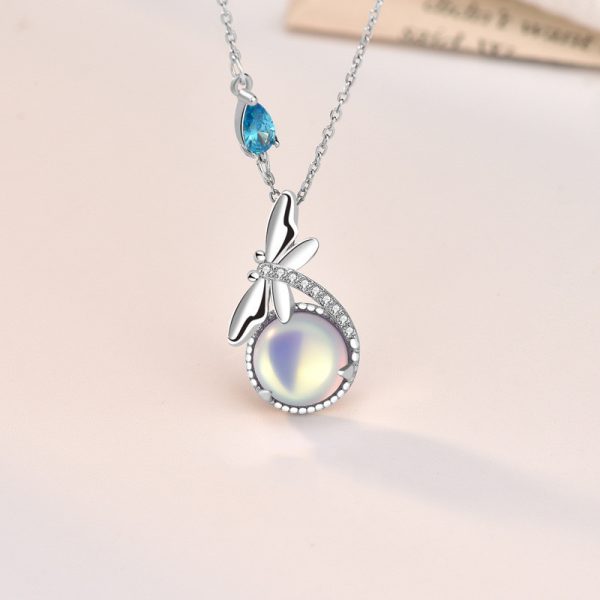 S925 Sterling Silver Necklace Female Micro Inlaid Stone Bone Lock Jewelry