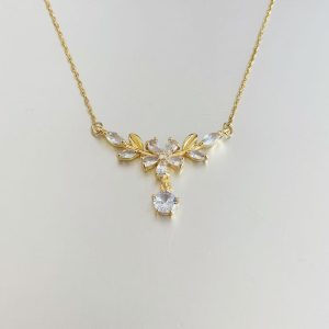 Wheat Laurel Goddess Zircon Clavicle Chain Necklace Female Fashion