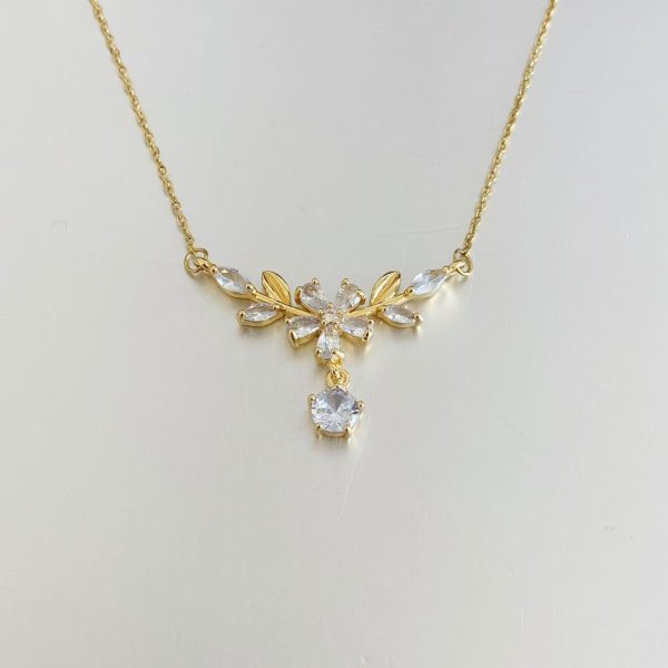 Wheat Laurel Goddess Zircon Clavicle Chain Necklace Female Fashion