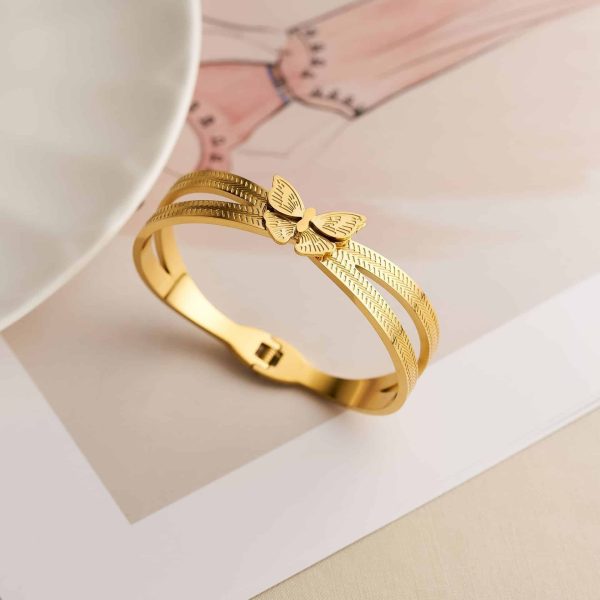 Non-fading Titanium Steel Corrosion Butterfly Bracelet