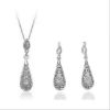 Jewelry Metal Hollow Pattern Water Drop Women's Earrings And Necklace Set