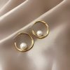 Silver Needle Exaggerated Circle Exaggerated Earrings