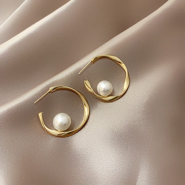 Silver Needle Exaggerated Circle Exaggerated Earrings
