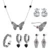 Original Dark Night Rose Skull Ring Jewelry Set