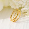 Simple Bracelet Three-layer Geometric Line Ring