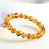 Natural Yellow Piebald Amber Bracelet Water Purification
