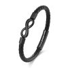 Leather Bracelet Vintage Leather European And American Stainless Steel