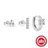 cb5a11ec-37d2-478f-8e93-8ae3745b7346.jpg S925 Sterling Silver Fashion Simple Mini Geometric Glossy Round Eight-pointed Stars Single Row Zircon Set Earrings