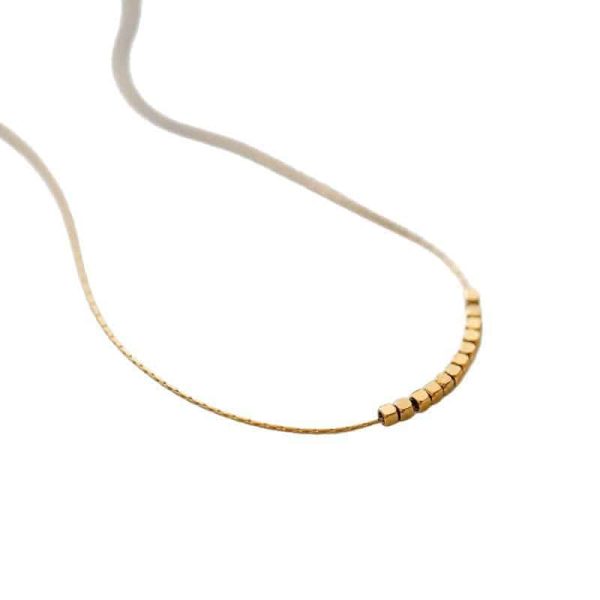 Women's Fashion Simple Small Square Titanium Steel Necklace