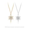 S925 Sterling Silver Inlaid Stone Eight-pointed Stars Pendant Necklace