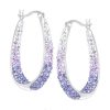 Simple Two Tone Full Diamond Circle Simple Earrings For Women
