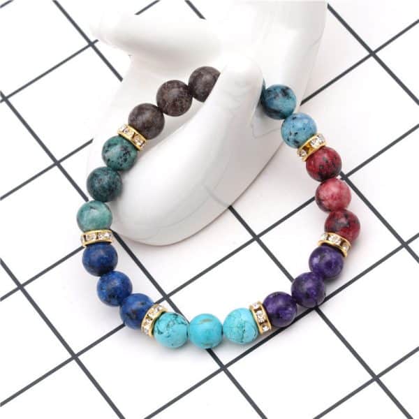 Seven-color Beaded Stone Bracelet Bracelet Hemp Point Stone Beaded Bracelet