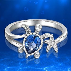 Beach Vacation Hawaiian Wind Summer Ocean Cute Animal Ring