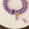 Amethyst Bead Double Bracelet