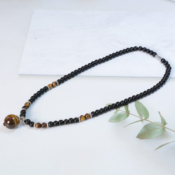 Natural Tigereye Single Bead Necklace Pendant Crystal Accessories