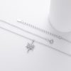 S925 Sterling Silver Inlaid Stone Eight-pointed Stars Pendant Necklace