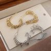 Multi-circle Metal Eardrops Alphabet Letter Earrings Frosty Style Earrings