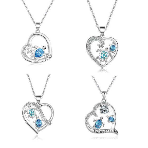 Love Turtle Animal Light Luxury Temperament Gorgeous Full Diamond Necklace