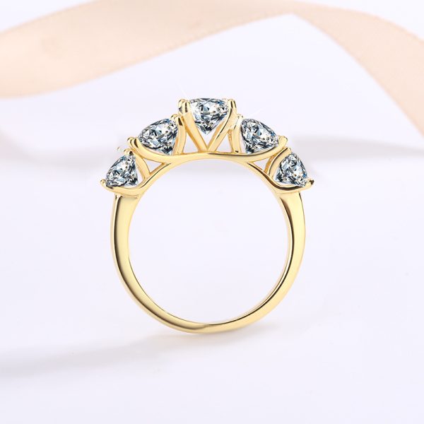 S925 Silver Simple Personality Trendy Micro-inlaid Moissanite Ring
