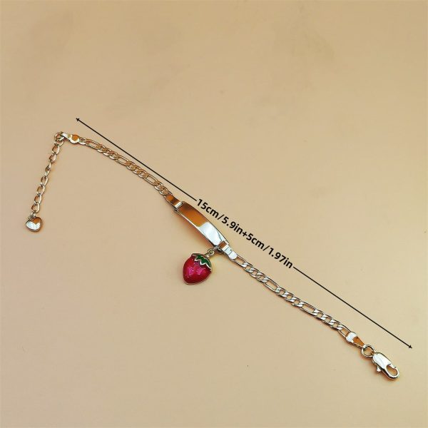 Curved Strawberry Children's Copper Plating 14K Bracelet