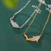 Sterling Silver Gold Plated White Jade Personality Dolphin Cute And Graceful Ladies' Pendant Silver Chain