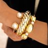 New Multi-layer Line Winding Geometric Open Bracelet Suit