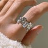 Cross Zircon Ring Ins Women's Special Interest Design Open Gemstone Ring