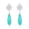 Exquisitely Inlaid Emerald Drop Earrings