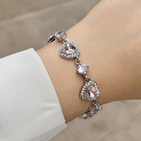 Loving Heart Zircon Pull-out Bracelet Light Luxury Minority Design
