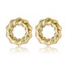 Women's Exaggerated Twisted Twist Circle Personality Gold-plated Hollow Stud Earrings