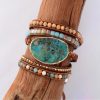 Natural Ocean Stone Leather Multi-layer Bracelet Simple