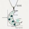 Luminous Big Moon Crescent Moon Pendant Necklace