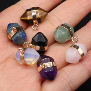 Natural Stone Pillar Pendant Jewelry Accessories