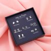 New 925 Silver Needle Earrings Gift Box Fashion Xingyue Combination Set