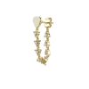 S925 Silver Needle Tassel Set With Diamond Heart Love Drops Glue Earrings Ornaments