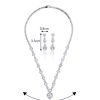 Silver Needle Zircon Bridal Jewelry Set Hollow Heart-shaped Earrings Necklace