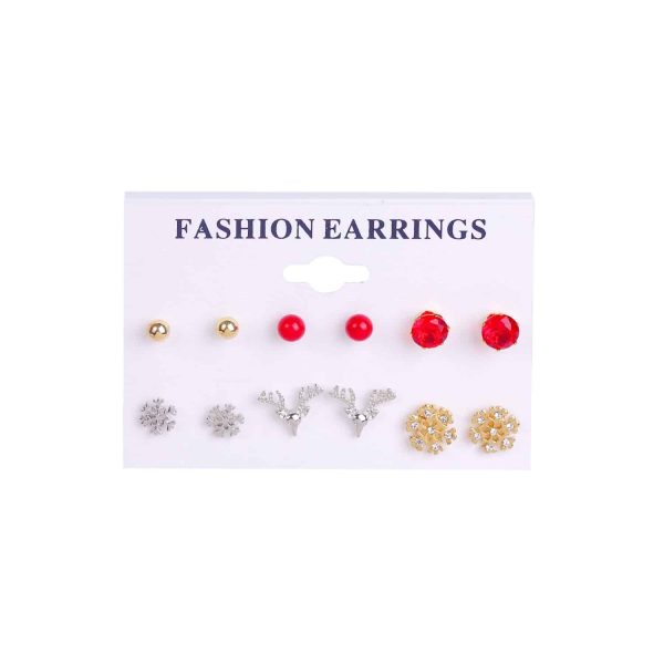 Christmas 6 Pairs Of Christmas Earrings Set Combination
