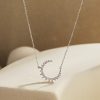 Women's Crescent Zircon S925 Sterling Silver Necklace