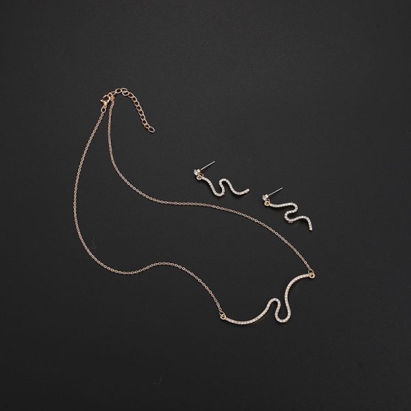 Snake-shaped Jewelry Set Alloy Inlay